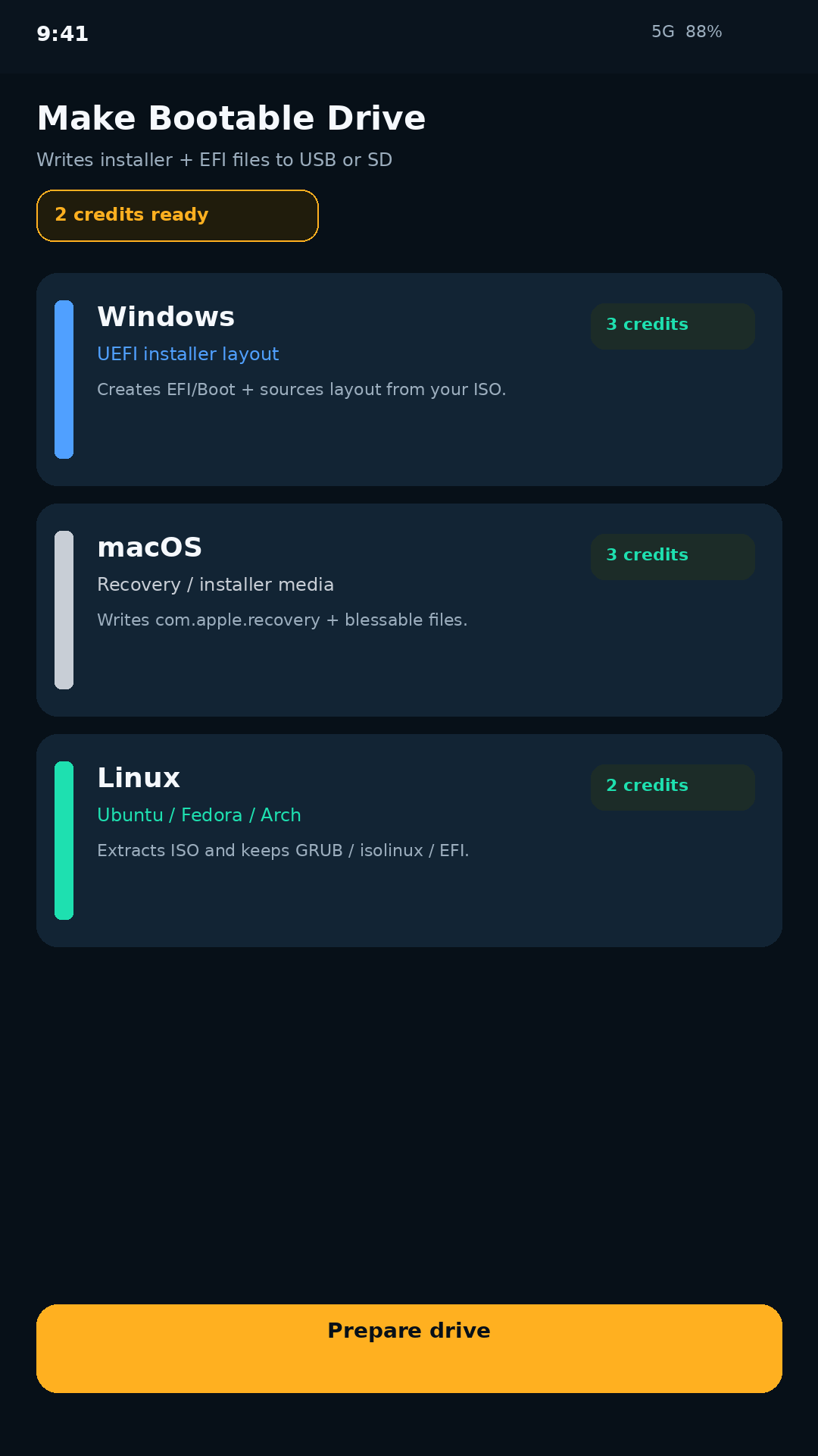 Choose Windows, macOS, or Linux